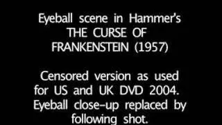 The Curse of Frankenstein censored eyeball shot