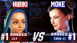 SF6 ▰ HIBIKI (#1 Ranked Lily) vs MOKE (#1 Ranked Chun-Li) ▰ High Level Gameplay