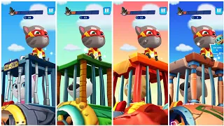 Talking Tom Hero Dash - Tom saving all friends with 4 screens