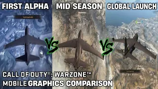 Warzone Mobile Global Launch Peak Graphics VS Mid Season Max Graphics VS First Alpha Graphics