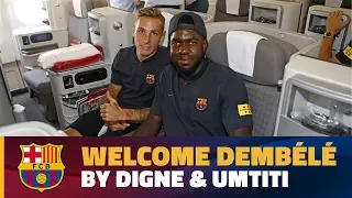 Welcome Dembélé by Lucas Digne and Samuel Umtiti