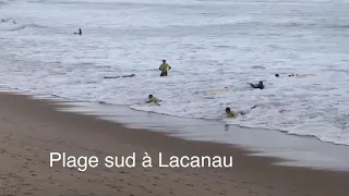 Lacanau: La forte houle ne décourage pas moniteurs de surf et stagiaires