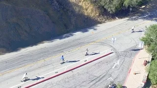 Skateboarding down the snake!