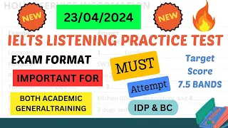 ielts listening practice test 2024 with answers | 23 april