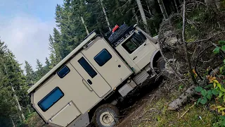 WE TRIED TO CLIMB THE MUD-COVERED HILL WITH THE CARAVAN