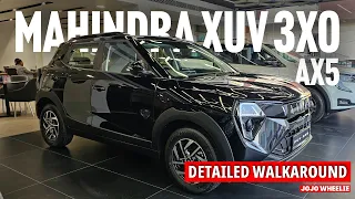 All new 2024 Mahindra XUV 3x0 ax5 most  detailed walkaround  | mid model | black colour