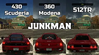 Ferrari 430 Scuderia vs Ferrari 360 Modena vs Ferrari 512TR - NFS MW Redux V3 - WHICH IS FASTEST ?