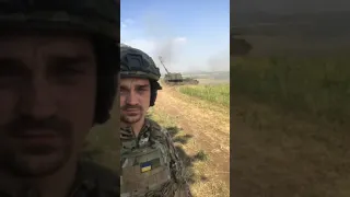 PZH 2000 firing on the battlefield in ukraine
