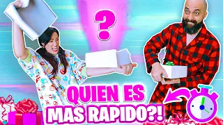 THE FASTEST WINS MONEY 😂 FAST GIFT OPENING COMPETITION with Family 🎁 Sandra Cires Art