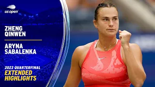 Zheng Qinwen vs. Aryna Sabalenka Extended Highlights | 2023 US Open Quarterfinal