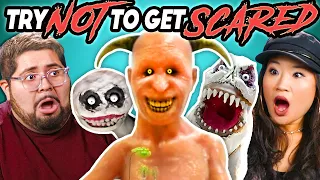 College Kids React To Try Not To Get Scared Challenge (Scary Animations)