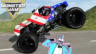 Monster Jam INSANE High Speed Jumps and Crashes Map #7 | BeamNG Drive