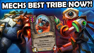 Are Mechs The BEST TRIBE NOW?!!| Hearthstone Battlegrounds