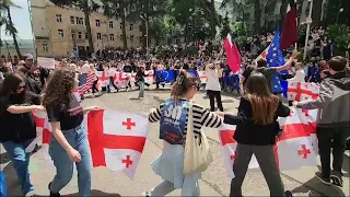 Protesters gather outside Georgian parliament with anti-NGO law set to pass | AFP