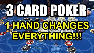 3 CARD POKER in LAS VEGAS! ONE HAND CHANGES EVERYTHING!
