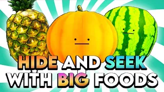🥝HIDE and SEEK WITH BIG FOODS! IN SECRET STAYCATION | Roblox