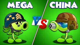 Plants vs Zombies 2 - MEGA GATLING PEA vs CHINA GATLING PEA