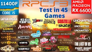 RPCS3 - 45 Games Tested - RX 6600 + i5 11400F - 2023