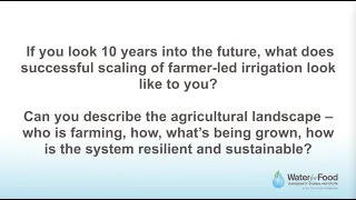 What does successful scaling of farmer-led irrigation look like in 10 years?