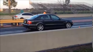 MERCEDES BENZ E55 AMG vs. BMW M3 DRAG RACE...