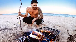 CAMPING WITH MY FAMILY On A Remote Beach Living From The Ocean (Crayfish Catch & Cook) - Ep 212