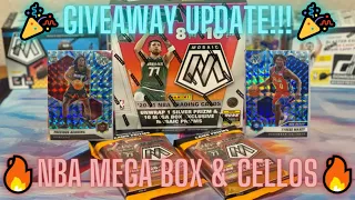 🔥2020-21 NBA Mosaic Basketball Mega Box and Giveaway Update!! 🎉 + 2x Cello Packs