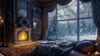 Ethereal Fireside Serenity: ASMR Relaxation in a Royal Bedroom Sanctuary