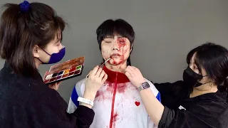 Process of Making Zombie From ‘All of Us Are Dead’. Korean Zombie Movie Special Makeup Artist