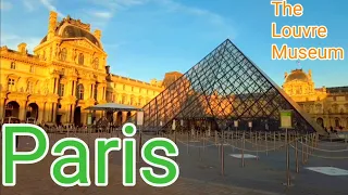 Walk in the beautiful Louvre Museum in Paris, France