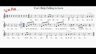Can't Help Falling in Love (E. Presley)- Flauto - Note - Spartito - Karaoke - Recorder -Instrumental