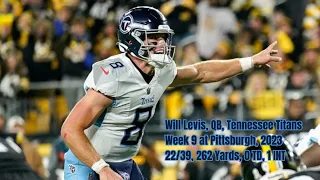 Will Levis Week 9 Every Drop-Back, Pass, and Run Tennessee Titans at Pittsburgh Steelers NFL 2023