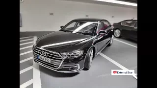 Unboxing of 1:18 Audi A8 L 2017 Mythos Black by Norev + review