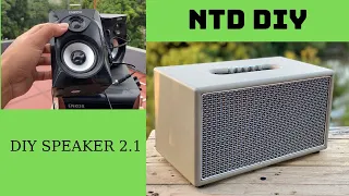 DIY SPEAKER BLUETOOTH 2.1 | Làm loa 2.1 từ bộ loa máy tính bỏ đi | NTD DIY