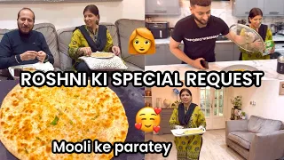 ROSHNI KI FAVORITE FARMAISH 👩‍🦰| MAMA NE BANAI MOOLI KE PARATEY|| ROSHNI KI SPECIAL BIRYANI 🥘