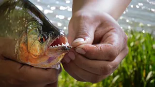 Fishing for PIRANHAS {Catch Clean Cook} Amazon River