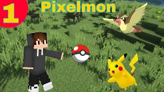 Pixelmon gameplay part 1| First Pokemon is pikachu