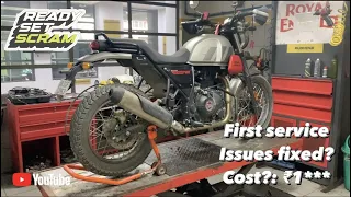 Royal Enfield Scram 411 first service in detail | Cost?| Issues? |#scram411#himalayan#royalenfield