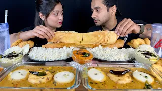 Eating South Indian Food !! Crispy Dosa,Vada,Idli,Sambar South Indian Style,Chutney | Asmr Eating