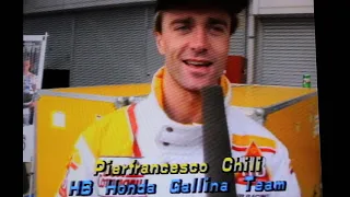 Hilarious Pierfrancesco Chili interview at Suzuka, MotoGP 1989