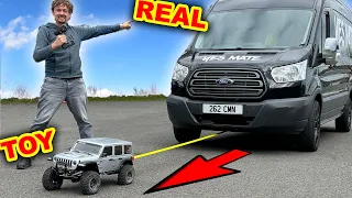 RC car pulls REAL car