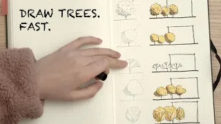 Quick and Easy Sketching Trees for Architectural Drawings #SHORTS