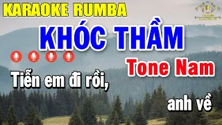 Khóc Thầm Karaoke Tone Nam ( Gm ) Rumba Nhạc Sống | Trọng Hiếu