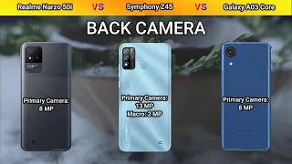 Realme Narzo 50i VS Symphony Z45 VS Samsung Galaxy A03 Core || Phone Comparison