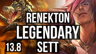 RENEKTON vs SETT (TOP) | 15/0/8, Legendary | KR Master | 13.8