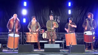 Hamsterheid live by Scottish band Clanadonia on stage during Perth's Burns event in Feb 2022