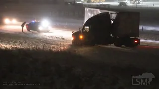 01-14-2021 Des Moines, IA - Jackknifed Truck - Stranded Vehicles - Blizzard Warning