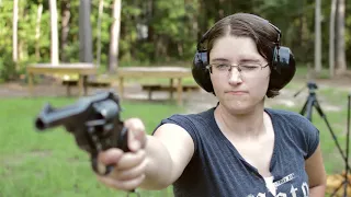 Mae Fires the British Webley Mk V