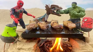 Rescue Hulk, Spiderman: giant  Dinosaur Returning from the Dead SECRET | SuperHero Cartoon