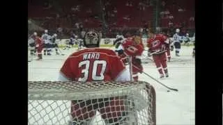 Carolina Hurricanes warm-ups from ice level