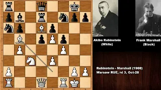 Rubinstein vs Frank Marshall - Warsaw (1908)